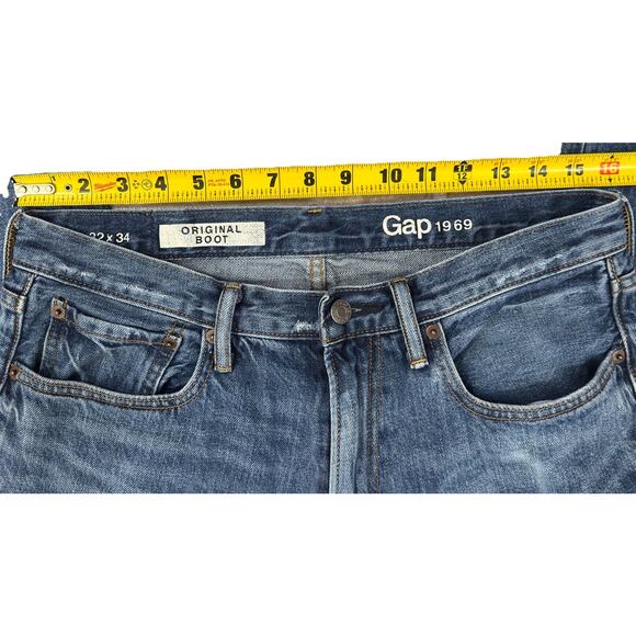 Gap 1969 Original Bootcut 32 x 34 90s Grunge y2k Distressed Denim Jeans - Picture 3 of 9